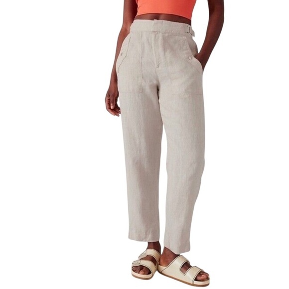 Athleta Voyager Linen Blend Pants. New with tags.‎ Size 14 Petite - Picture 1 of 9